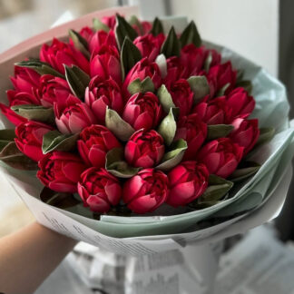 Букет из Зефирных цветов 648. Тюльпаны на 8 марта